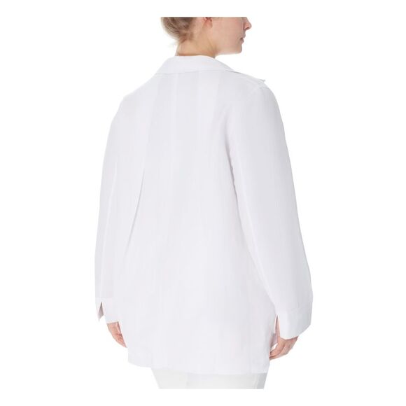 ANNE KLEIN Womens White Pocketed Wear To Work Button Down Jacket Plus 0X - Picture 2 of 2